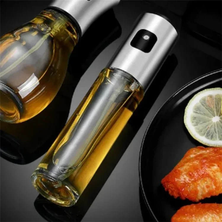 100ml Oil Sprayer for Cooking Press Type Stainless Steel Oil Atomizing Spray Bottle (No FDA Certification, BPA Free)