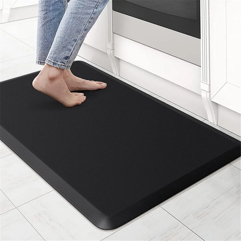 44x120x1.2cm Black PVC Floor Mat Waterproof Kitchen Rug Ground Cushion