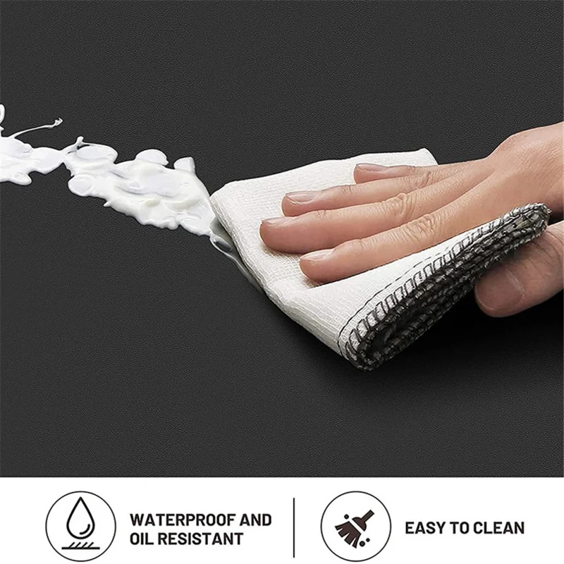 44x120x1.2cm Black PVC Floor Mat Waterproof Kitchen Rug Ground Cushion