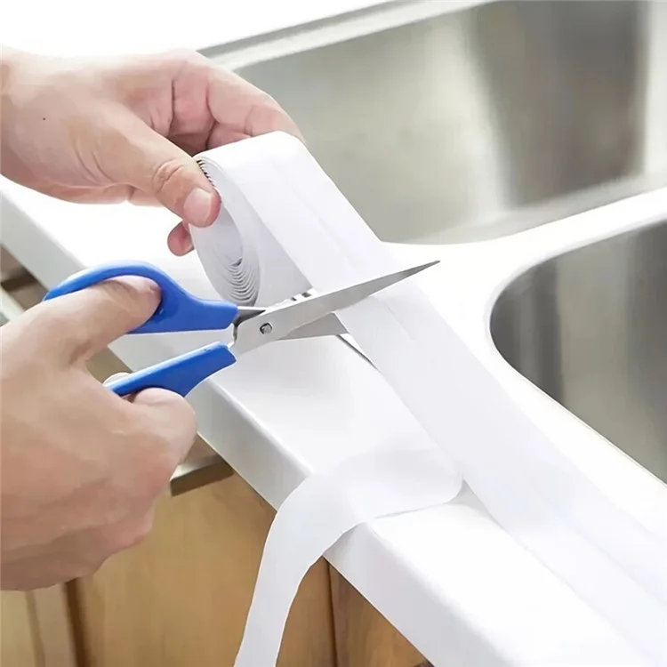 3.8CMx1.5M Self Adhesive PVC Caulk Tapes Waterproof Toilet Caulk Strips Sealing Tapes