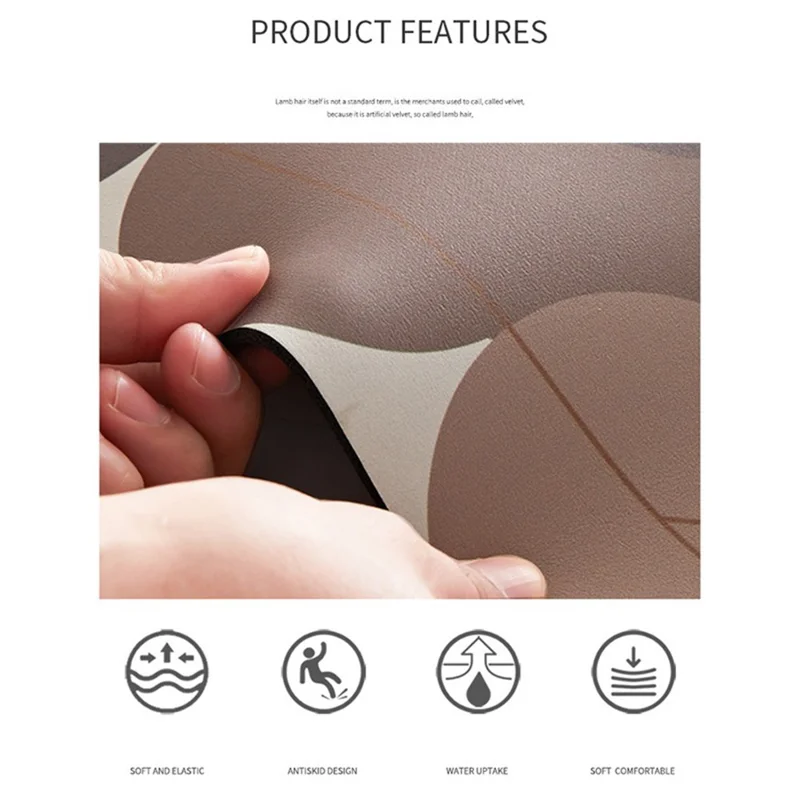 Y-0201-01 60x90cm Diatom Ooze Bath Mat Non-Slip Quick Drying Bathroom Rug Foot Pad - Style A