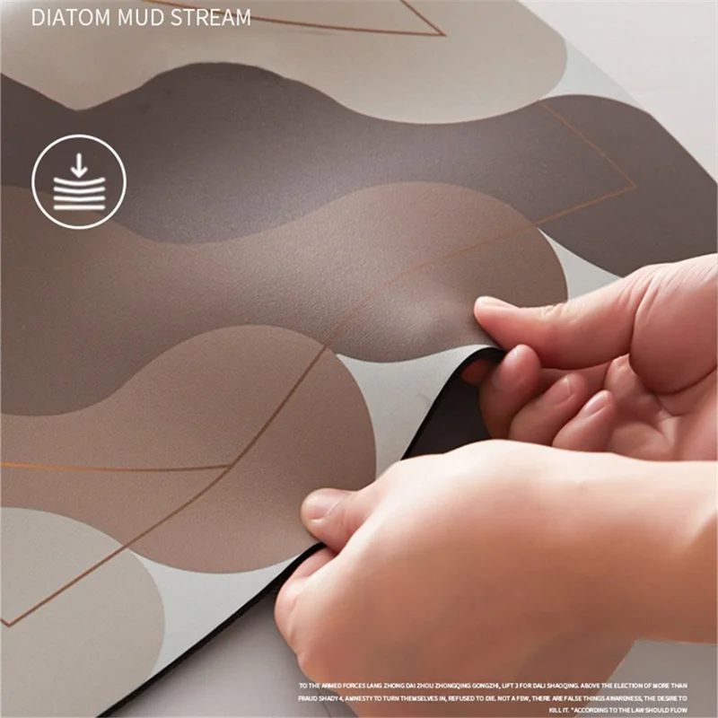 Y-0201-01 80x120cm Absorbent Diatomud Bath Mat Quick Drying Bathroom Rug Non-Slip Foot Pad - Style D