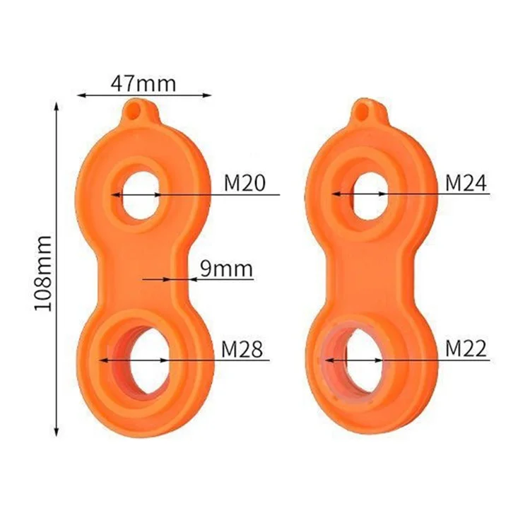 Faucet Wrench for 20 / 22 / 24 / 28mm Water Tap Nozzle, Orange Faucet Manual Spanner