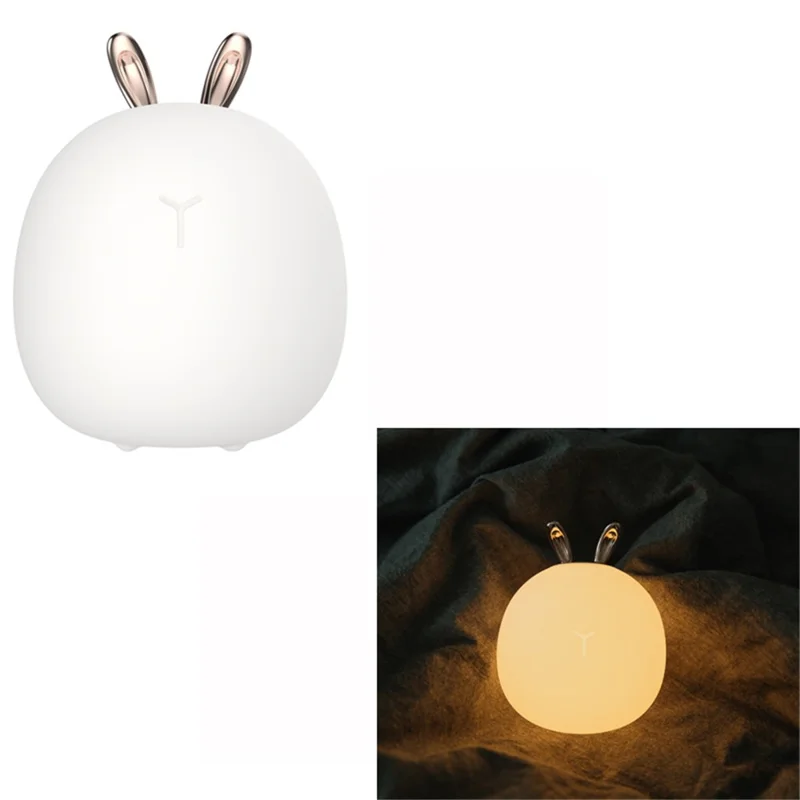 Antlers Rabbit Ears Decor Cute Rechargeable Soft Night Light Sleeping Lamp - Rabbit Ears
