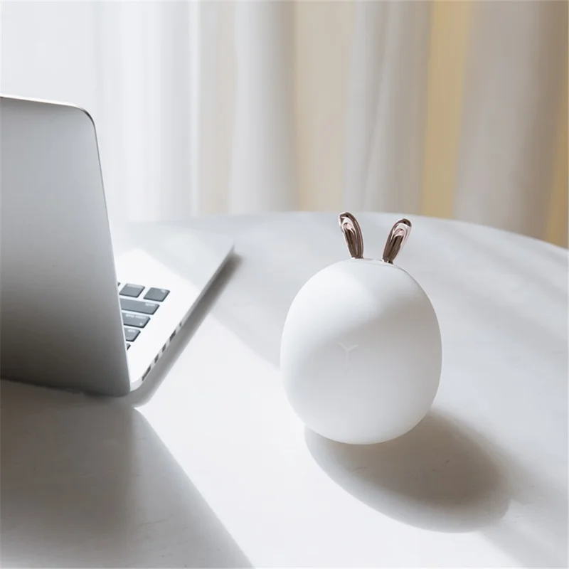Antlers Rabbit Ears Decor Cute Rechargeable Soft Night Light Sleeping Lamp - Rabbit Ears