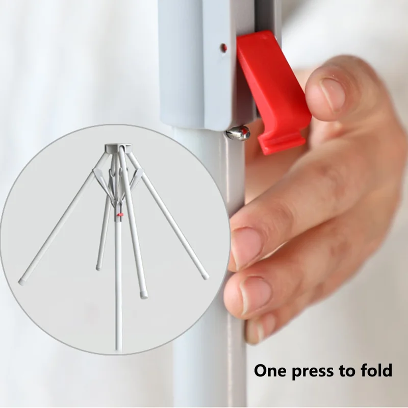 Adjustable Height X-Shaped Foldable Clothes Drying Rack Floor Standing Balcony Quilt Shelf - Grey