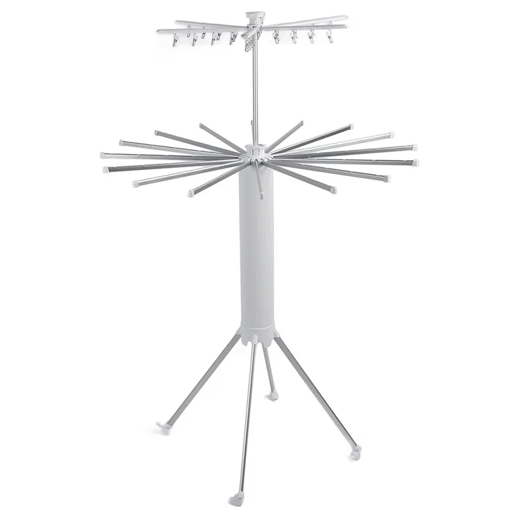 Dual Layer Foldable Floor-Standing Octopus Clothes Drying Rack Household Multi-Head Clothes Drying Rack - White