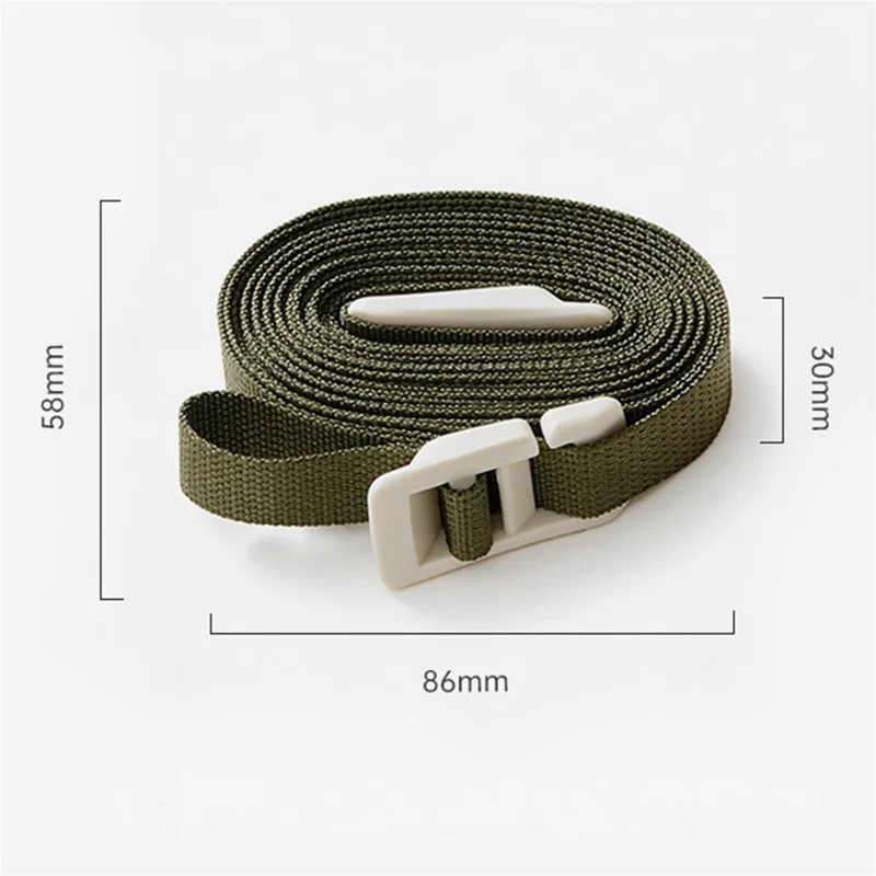 6 Clips Portable Clothesline 3.5m Adjustable Nylon + Polyester Webbing for Indoor Outdoor Drying - Beige