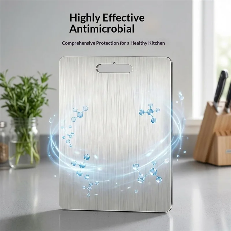 39 x 28cm Pure Titanium Cutting Board Antimicrobial Dual-Sided Chopping Board for Kitchen (BPA Free, No FDA)