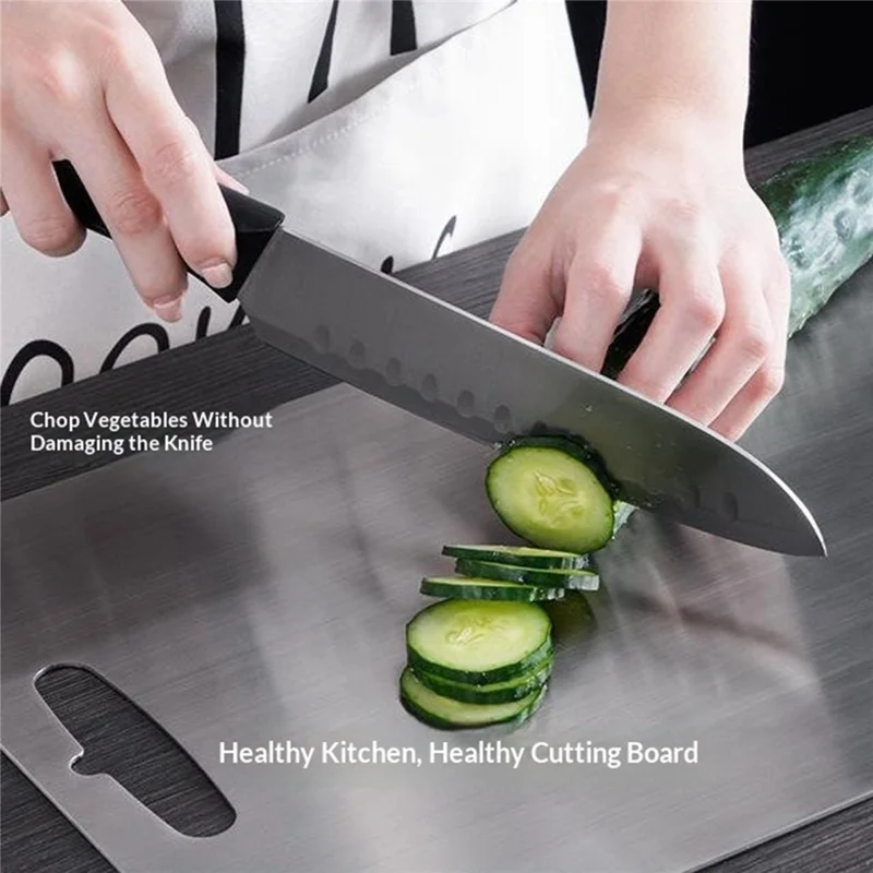 39 x 28cm Pure Titanium Cutting Board Antimicrobial Dual-Sided Chopping Board for Kitchen (BPA Free, No FDA)