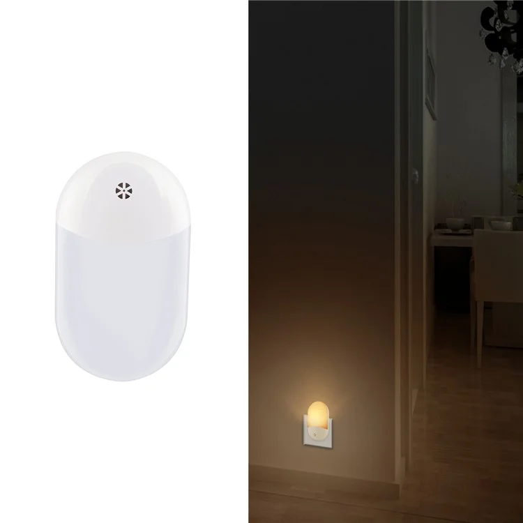 L801C Plug-in Night Light Light Sensor Control Brightness LED Night Light Wall Lamp Bedside Lamp - EU Plug