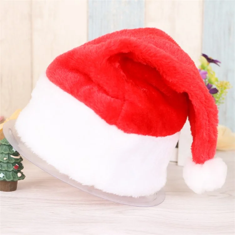 2PCS/Pack Soft Plush Christmas Hat Santa Claus Hat for Kids