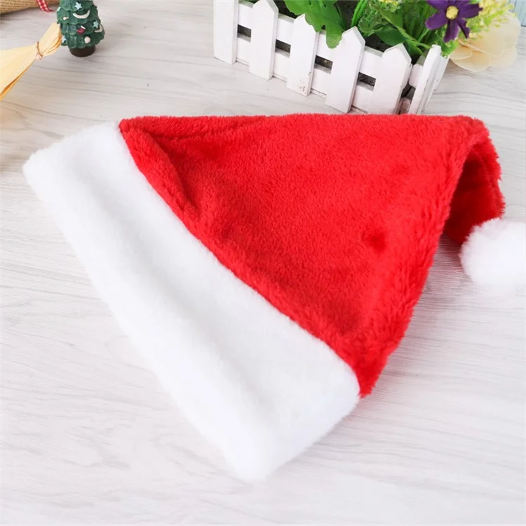 2PCS/Pack Soft Plush Christmas Hat Santa Claus Hat for Kids