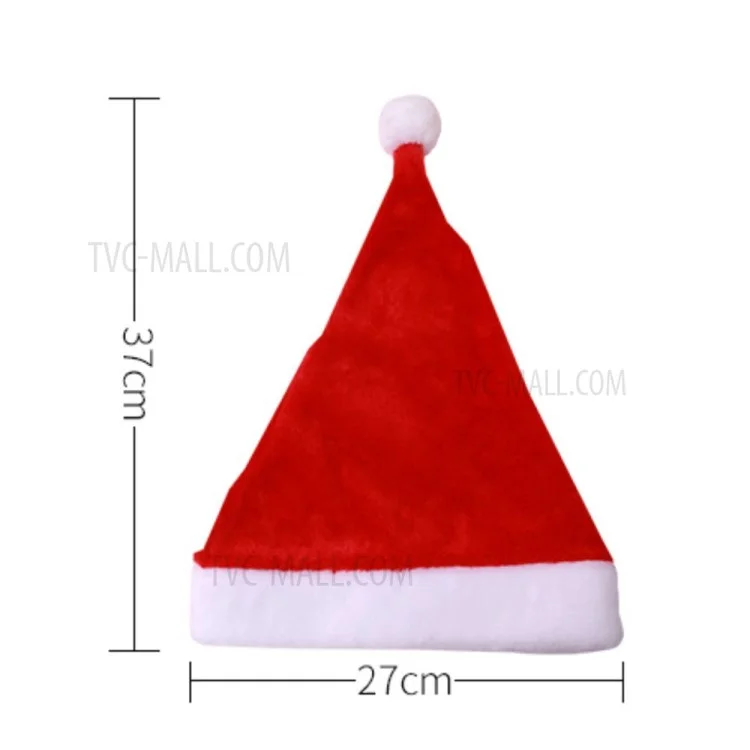 Red and White Santa Hat Plush Pompom Christmas Hat Festival Party Supplies for Kids