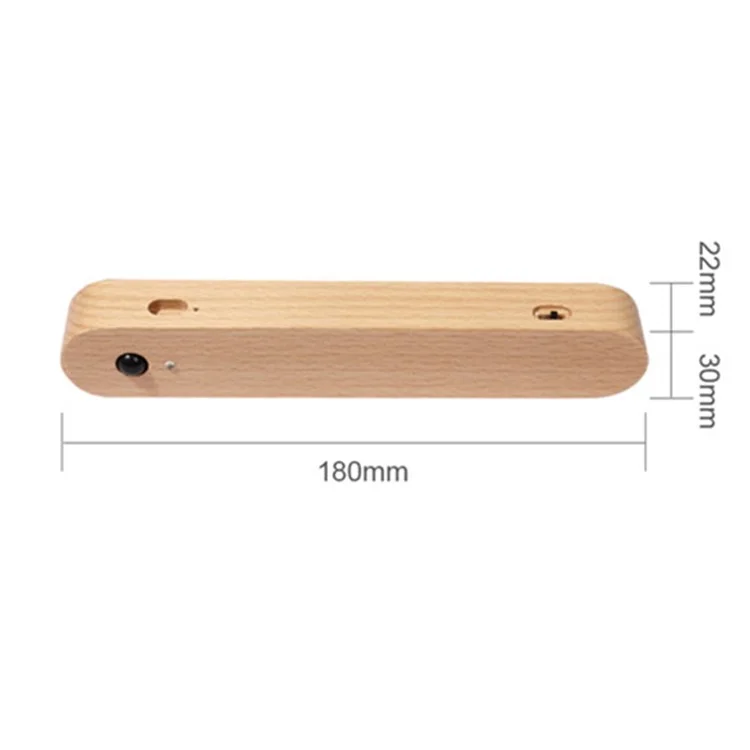 NO-HB012 Rechargeable Wooden Sensor Night Light LED Bedroom Wall Night Lamp Magnetic Key Holder Cabinet Door Hanging Lamp