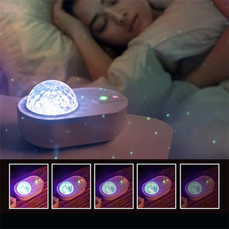 K-1069 Spacecraft Galaxy Projector Aurora Lights Star Projector with Remote Control Sky Night Light Projector - White