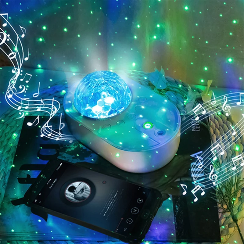 K-1069 Spacecraft Galaxy Projector Aurora Lights Star Projector with Remote Control Sky Night Light Projector - White