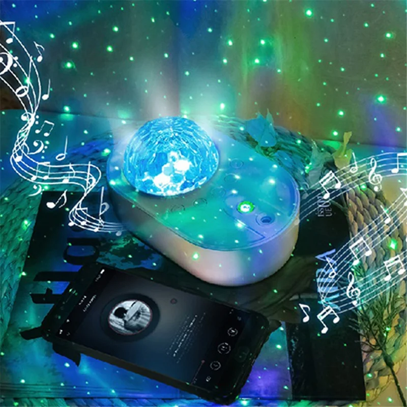 K-1069 Spacecraft Galaxy Projector Aurora Lights Star Projector with Remote Control Sky Night Light Projector - White