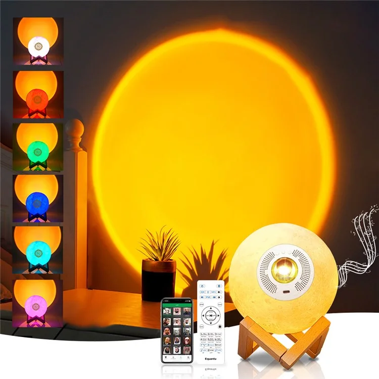 Equantu SQ175 Creative Moon Lamp Quran Lautsprecher Kinder Nachtlicht 7 Farben LED 3D Star Monod Licht Mit Stand Für Koran Rezitation Eid Mubarak Hajj