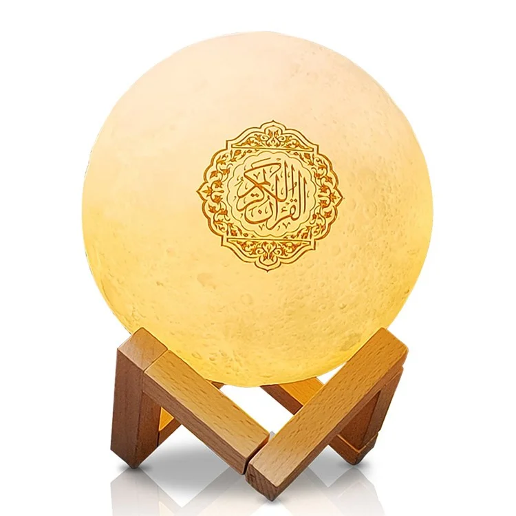 Equantu SQ175 Creative Moon Lamp Quran Lautsprecher Kinder Nachtlicht 7 Farben LED 3D Star Monod Licht Mit Stand Für Koran Rezitation Eid Mubarak Hajj