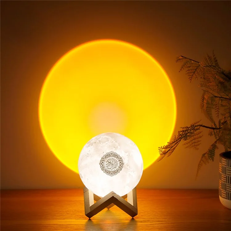 Equantu SQ175 Creative Moon Lamp Quran Lautsprecher Kinder Nachtlicht 7 Farben LED 3D Star Monod Licht Mit Stand Für Koran Rezitation Eid Mubarak Hajj