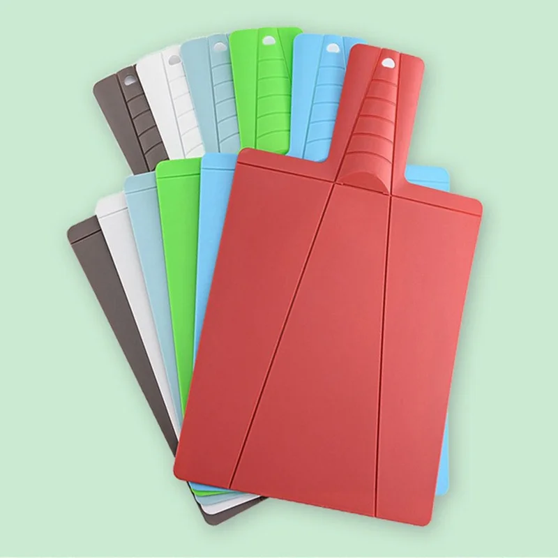 2Pcs Foldable Cutting Board PP Shovel Shape Non-slip Chopping Board (BPA Free, No FDA) - Brown