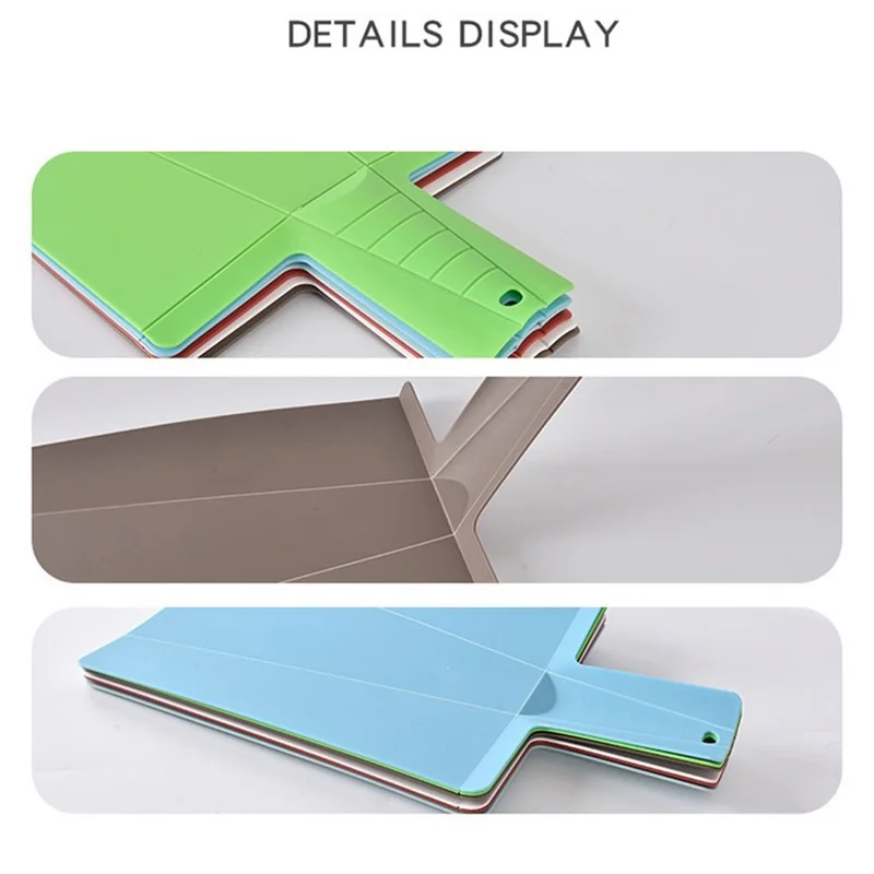 2Pcs Foldable Cutting Board PP Shovel Shape Non-slip Chopping Board (BPA Free, No FDA) - Brown