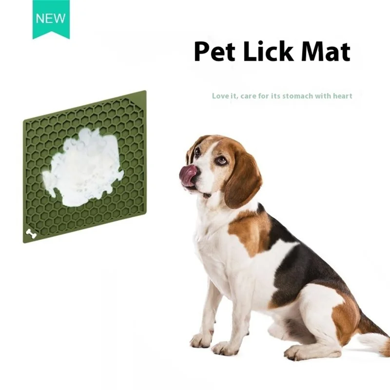 Tapis de Léchage pour Animaux de Compagnie Motif Nid d'Abeille Distributeur Lent Anti-Étouffement avec Ventouse - Violet