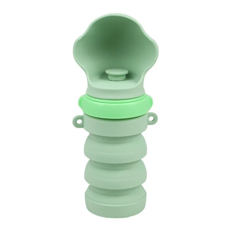 Portable Collapsible Pet Water Dispenser Gift for Outdoor Travel Silicone Pet Drinking Bowl (BPA Free, FDA / CPC / LFGB Certified) - Green
