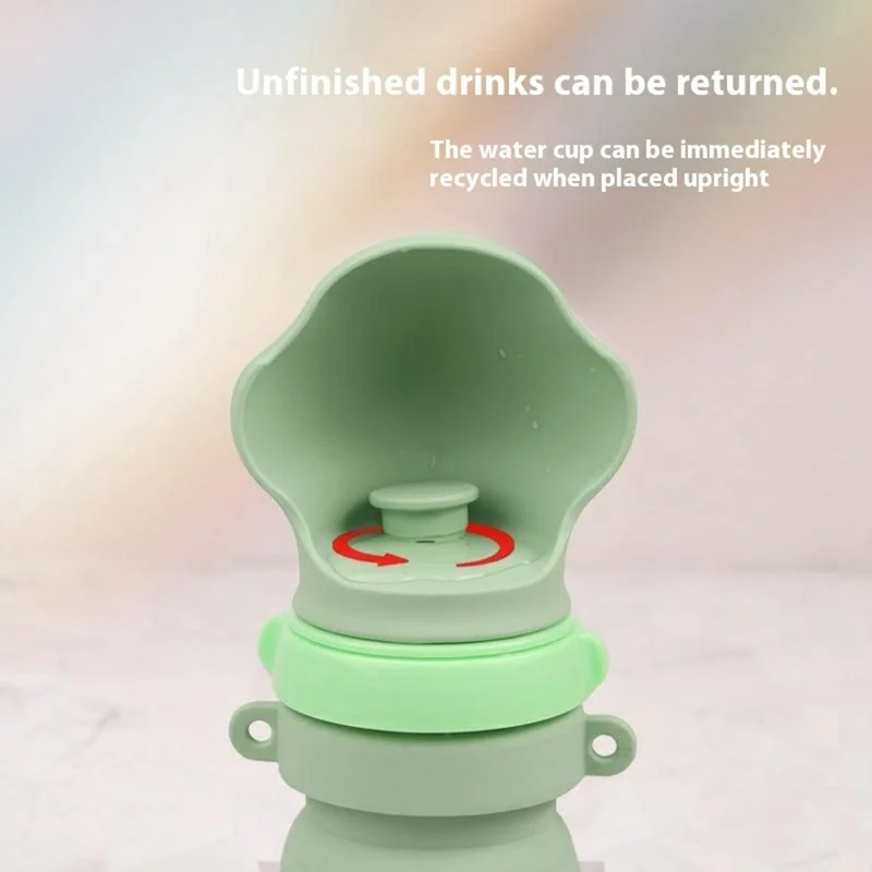 Portable Collapsible Pet Water Dispenser Gift for Outdoor Travel Silicone Pet Drinking Bowl (BPA Free, FDA / CPC / LFGB Certified) - Green