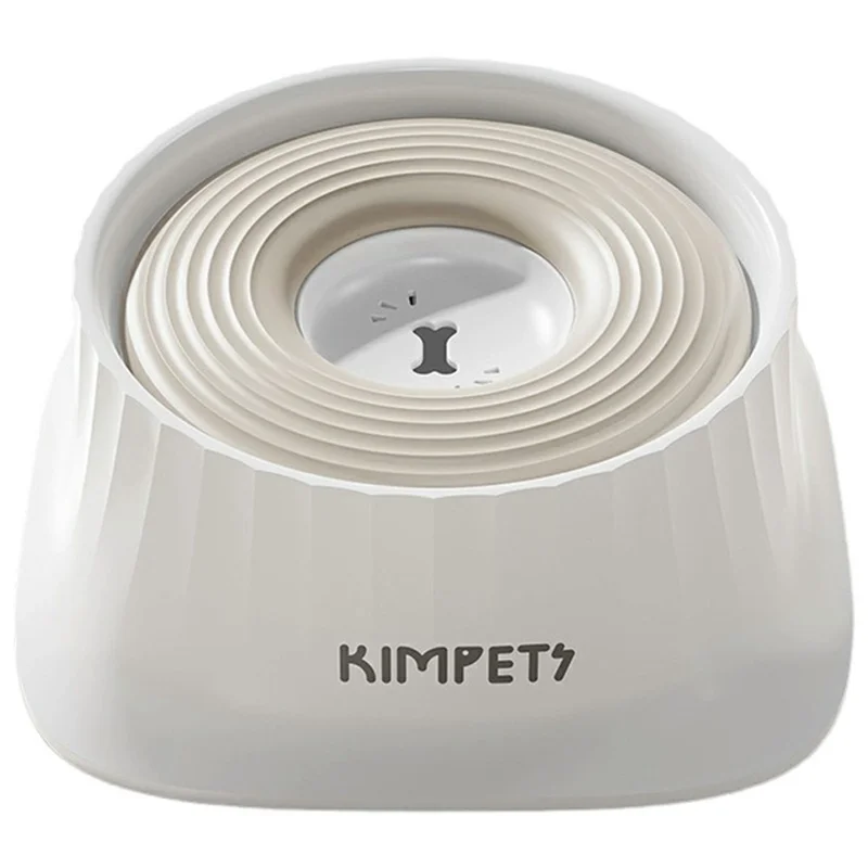 KIMPETS Pet Floating Water Bowl 1500ml Splashproof No Wet Mouth Cat Dog Feeder - White