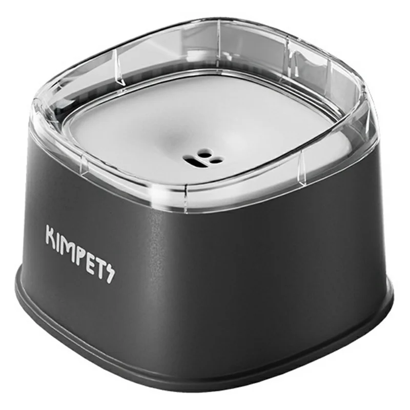 KIMPETS Pet Water Bowl 2L Floating Anti-Splash Non-Wetting Mouth Automatic Feeder for Cats Dogs - Black  /  White