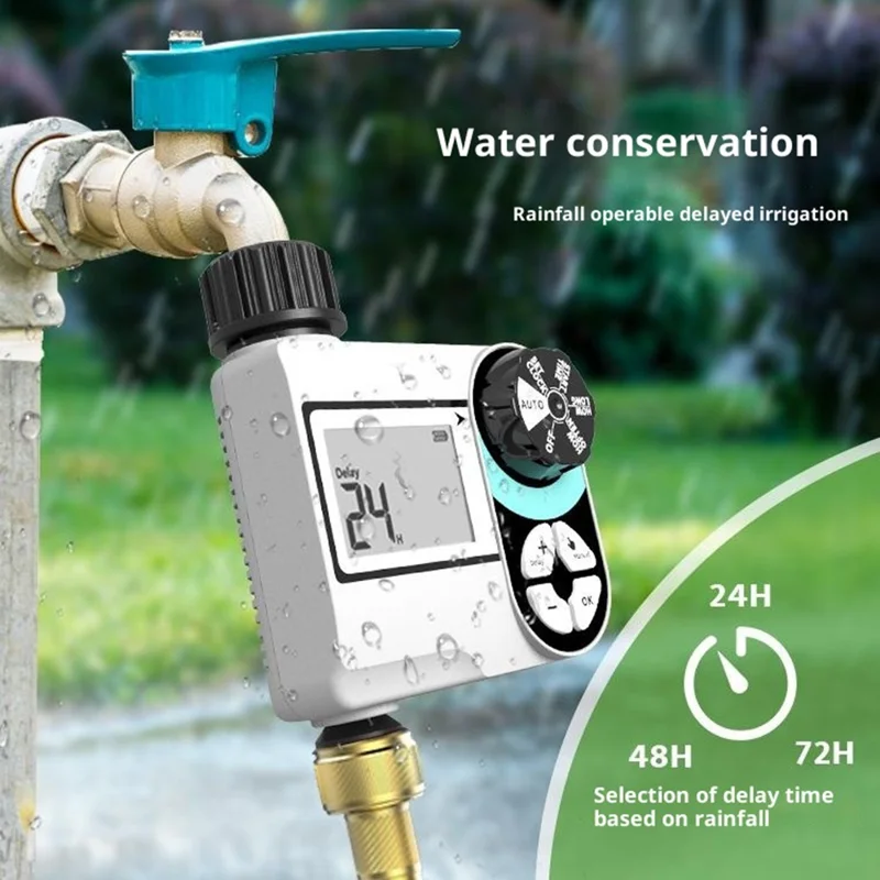 Temporizador digital de agua de una válvula resistente al agua IP55 con pantalla LCD para controlador de riego de jardín