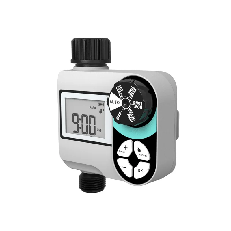 Temporizador digital de agua de una válvula resistente al agua IP55 con pantalla LCD para controlador de riego de jardín
