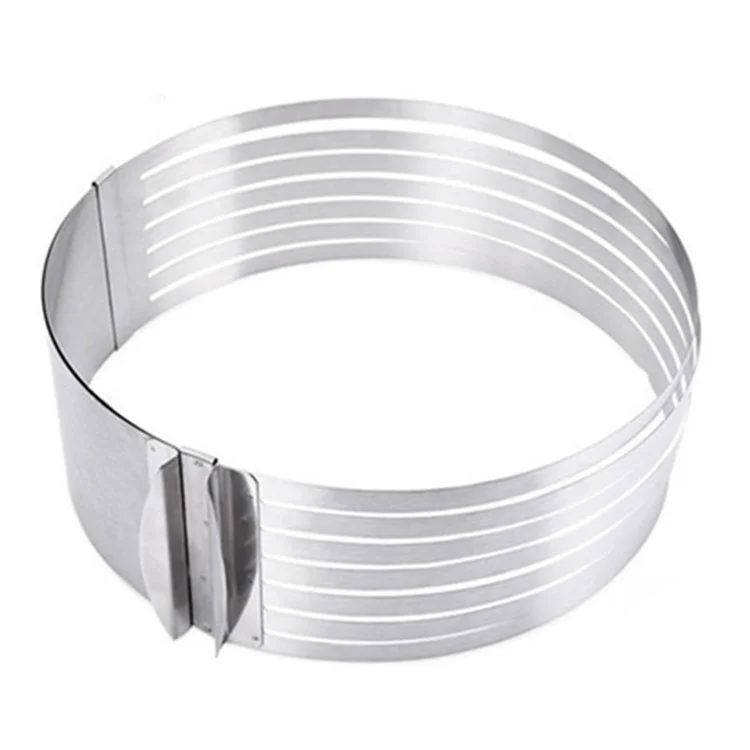 Kuchenring 6 bis 8 Zoll verstellbar, runder Edelstahl-Mousse-Backform, Backzubehör-Werkzeug (BPA-frei, kein FDA-Zertifikat)