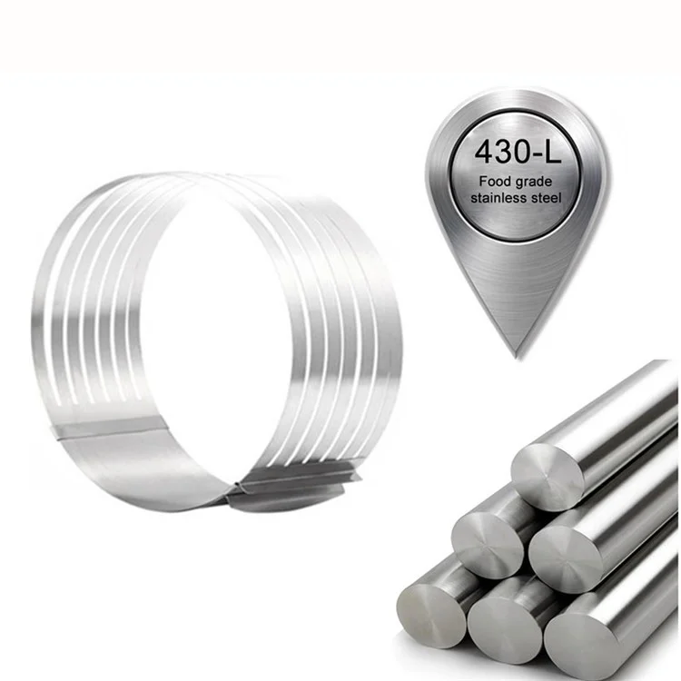 Kuchenring 6 bis 8 Zoll verstellbar, runder Edelstahl-Mousse-Backform, Backzubehör-Werkzeug (BPA-frei, kein FDA-Zertifikat)