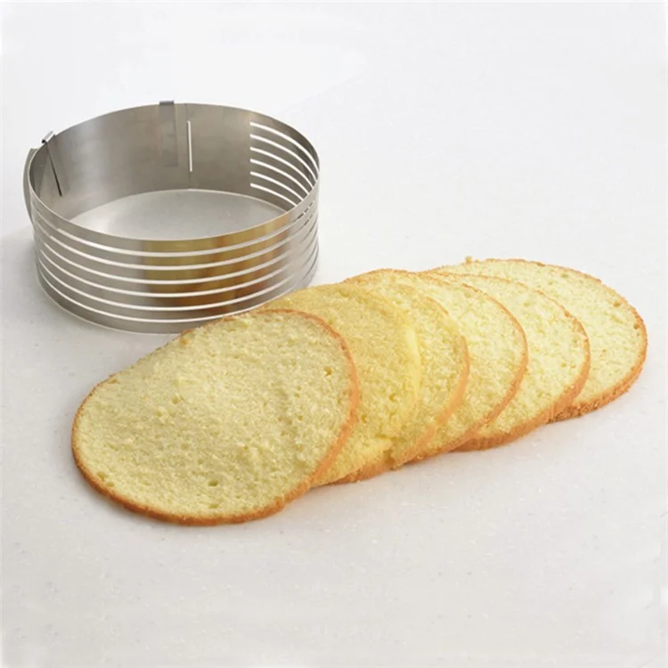 Kuchenring 6 bis 8 Zoll verstellbar, runder Edelstahl-Mousse-Backform, Backzubehör-Werkzeug (BPA-frei, kein FDA-Zertifikat)