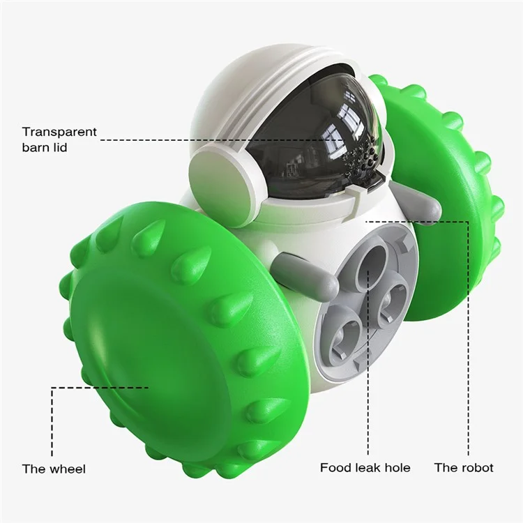 LSC-01 Food Dispensing Cath Chew Toy Interactive Tumbler Dogs Juguetes en Movimiento de Ejercicios Divertidos Juguetes de Gatito Para Mascotas Interiores (con FDA, Sin Bpa) - Verde