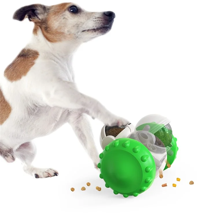 LSC-01 Food Dispensing Cath Chew Toy Interactive Tumbler Dogs Juguetes en Movimiento de Ejercicios Divertidos Juguetes de Gatito Para Mascotas Interiores (con FDA, Sin Bpa) - Verde