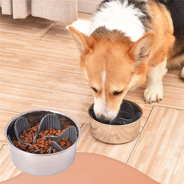 Tigela para Cachorro Lenta de Alimentação Formato de Moinho de Vento com Base de Ventosa Lenta de Alimentação para Animais de Estimação Acessórios (Sem Certificação FDA, Livre de BPA)