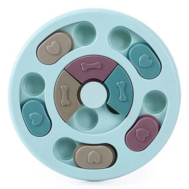 Pratos de Cachorro Slow Feeder PP Tigela Lenta para Cães, Tigelas de Cachorro Lenta Puzzle de Comida de Cachorro - Azul Redondo