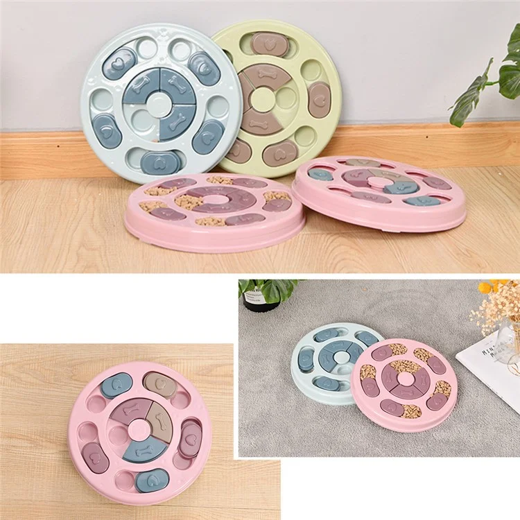 Pratos de Cachorro Slow Feeder PP Tigela Lenta para Cães, Tigelas de Cachorro Lenta Puzzle de Comida de Cachorro - Azul Redondo