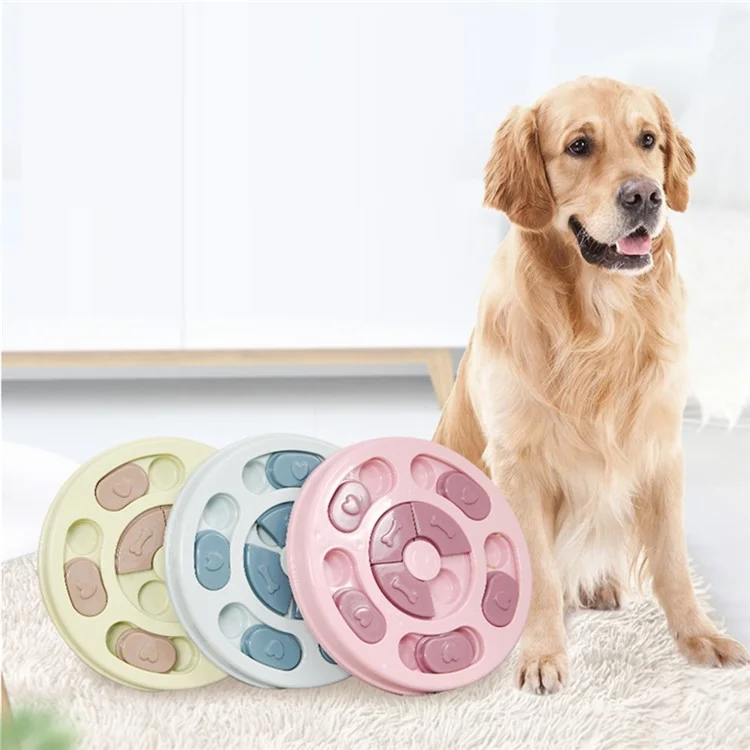 Pratos de Cachorro Slow Feeder PP Tigela Lenta para Cães, Tigelas de Cachorro Lenta Puzzle de Comida de Cachorro - Azul Redondo