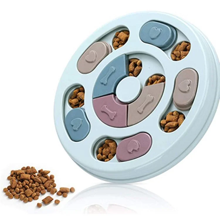 Dog Plates Slow Feeder PP Slow Eater Bowl for Dogs, Puppy Dishes Slow Down Eating Puzzle Dog Food Bowl - Green Round