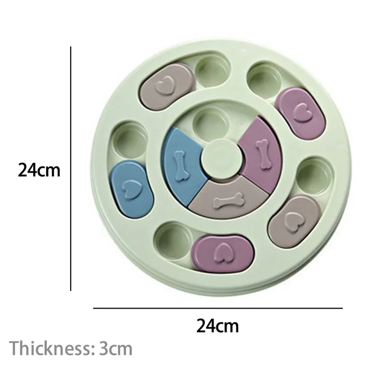 Dog Plates Slow Feeder PP Slow Eater Bowl for Dogs, Puppy Dishes Slow Down Eating Puzzle Dog Food Bowl - Green Round