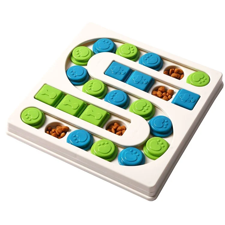Brinquedo de Quebra-cabeça Interativo para Animais de Estimação PP, Brinquedo de Alimentação Lenta para Cães, Mastigação Estimulante Mentalmente (Livre de BPA, Sem Certificação FDA) - Formato em S / Branco