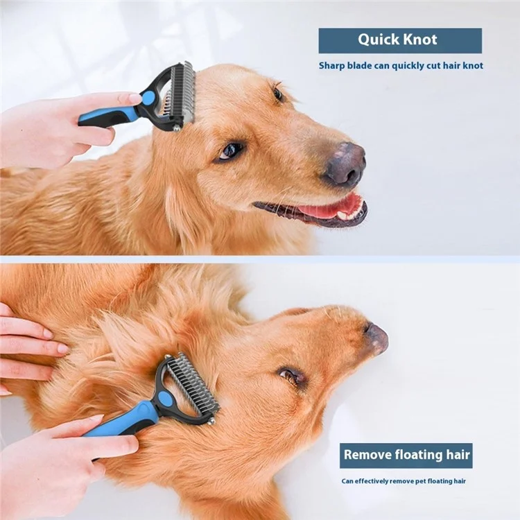 Dog Cat de Acero Inoxidable Desenange Rake Pead Batir Remocal - Azul