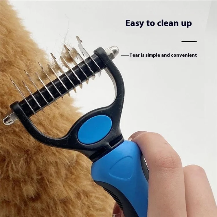 Dog Cat de Acero Inoxidable Desenange Rake Pead Batir Remocal - Azul