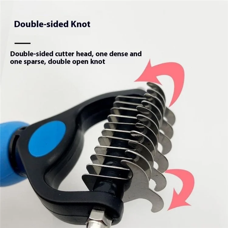 Dog Cat de Acero Inoxidable Desenange Rake Pead Batir Remocal - Azul