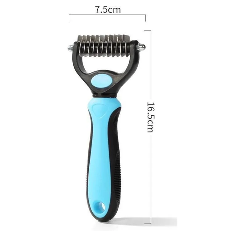 Dog Cat de Acero Inoxidable Desenange Rake Pead Batir Remocal - Azul